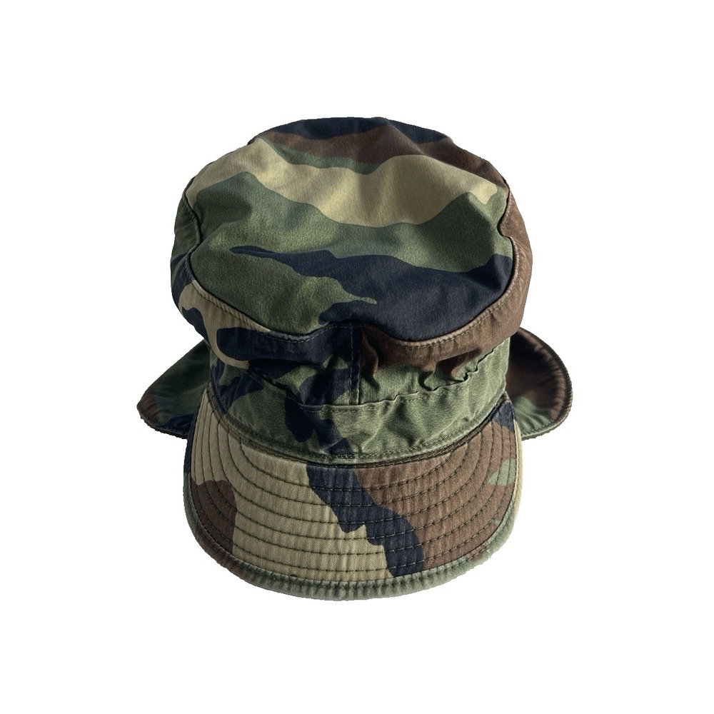 Vintage US Military Hat Cap Woodland Patrol Mens 7 Ear Flaps Camo Vietnam 90s